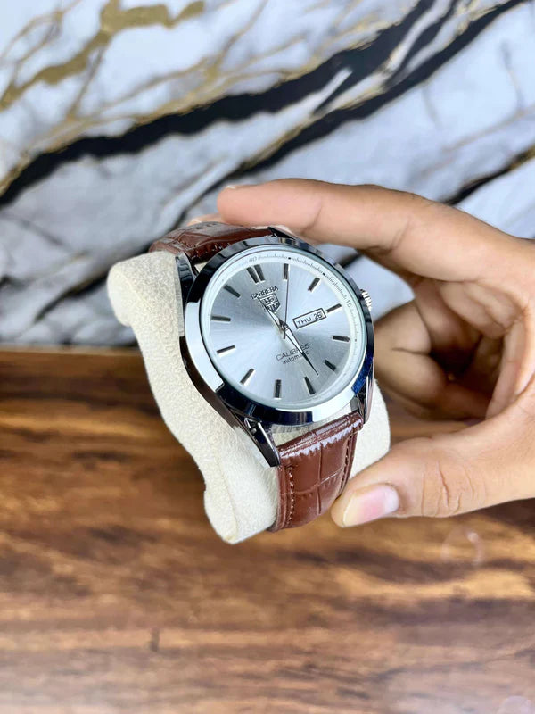 Tag Heuer Calibre Leather Strap Watch