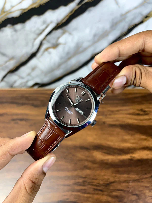 Tag Heuer Calibre Leather Strap Watch