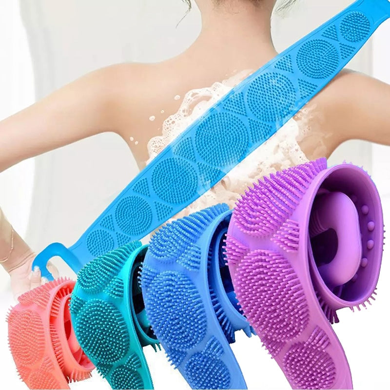 2 pics Silicone Body Scrubber Back Massage Exfoliating Sponge Bathroom Bath Brush