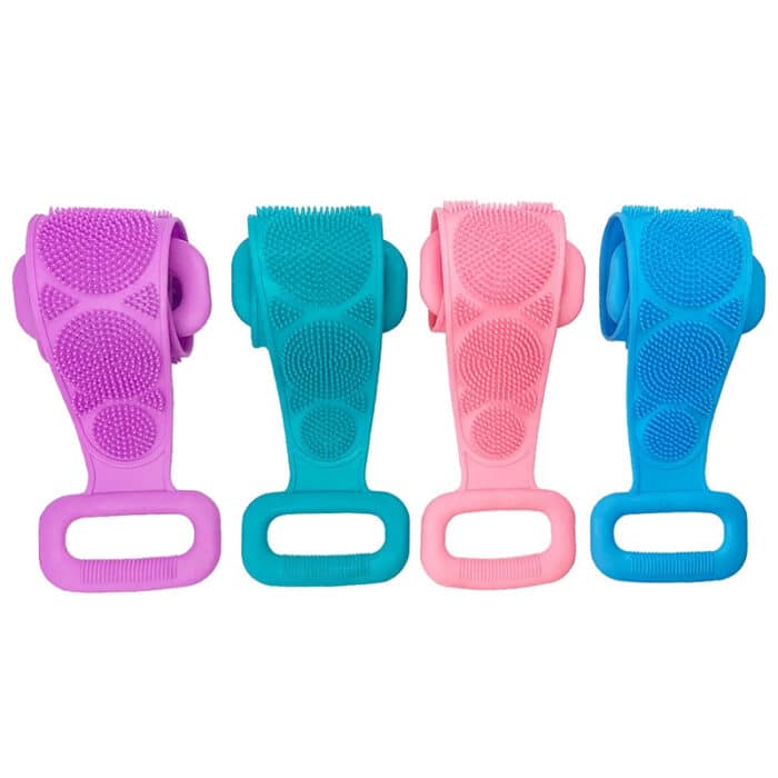 2 pics Silicone Body Scrubber Back Massage Exfoliating Sponge Bathroom Bath Brush